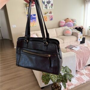 Elegant Vegan Black Leather Handbag